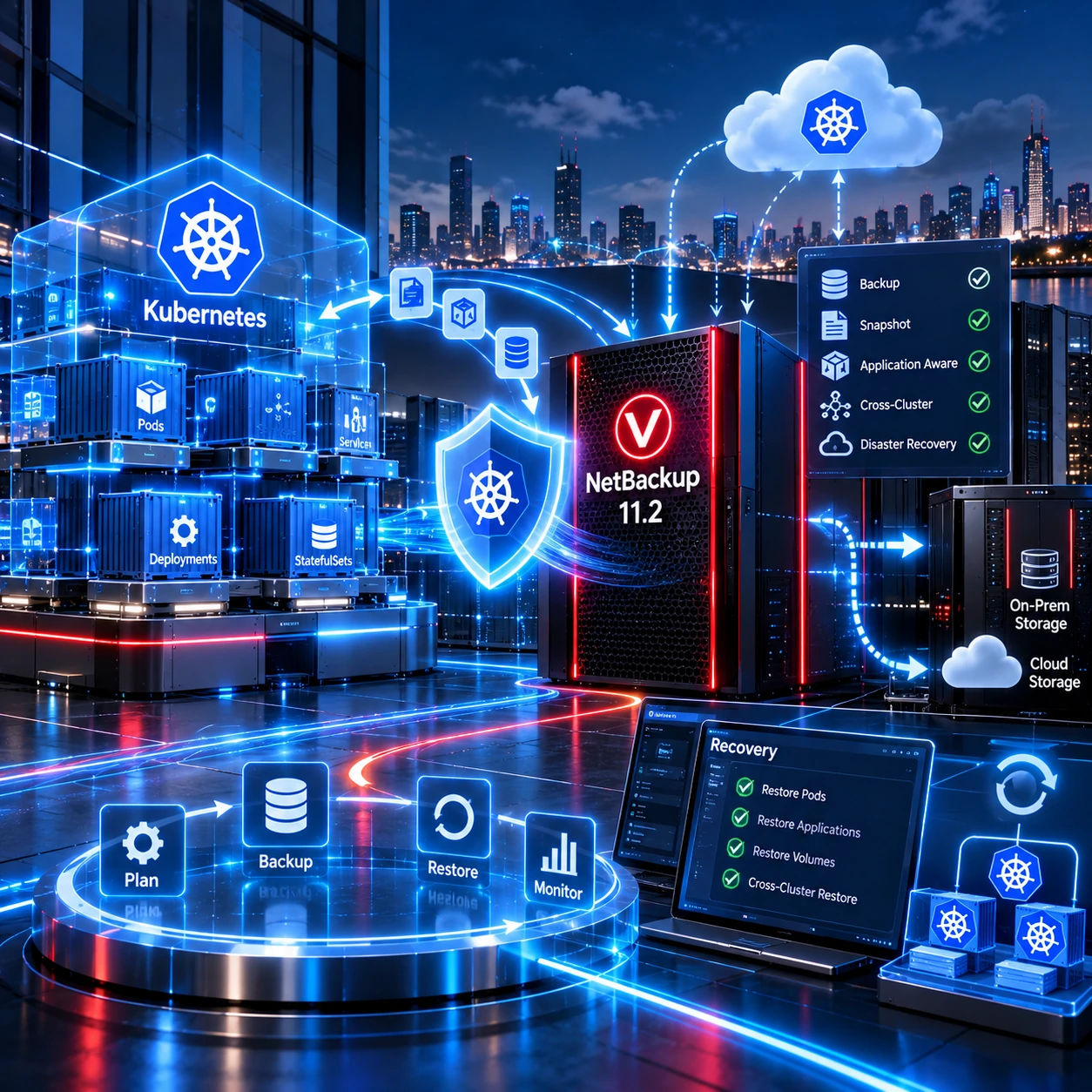 معماری محافظت از Kubernetes با NetBackup 11.2 در یک محیط سازمانی